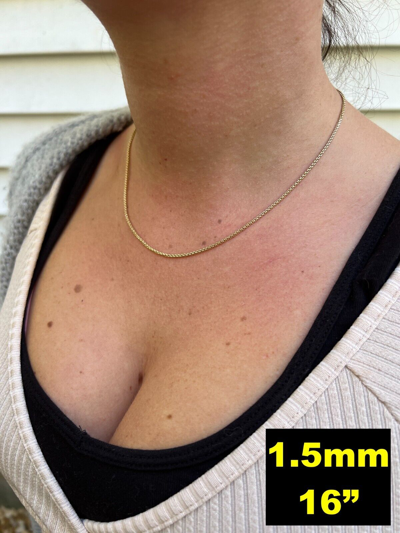 Pre-owned Harlembling Real Solid 14k Yellow Gold Rounded Box Rolo Chain 1.5mm-3.5mm 16-24" Necklace
