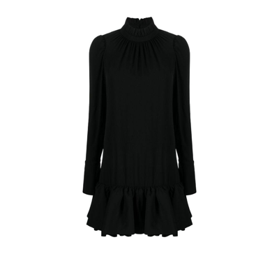 Shop Rabanne Black Ruffled Mini Dress