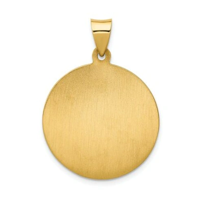 Pre-owned Goldia 14k Yellow Gold Polished & Satin Finish Saint Anthony Pray For Us Medal Pendant