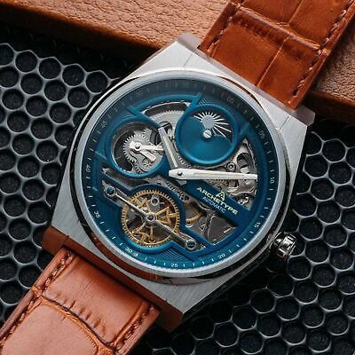Pre-owned Archetype Rogue Automatic Silver Tan Navy