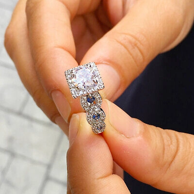 Pre-owned Knr Gia Certified 14k Solid White Gold Round Cut Diamond Engagement Rings 2.00ctw