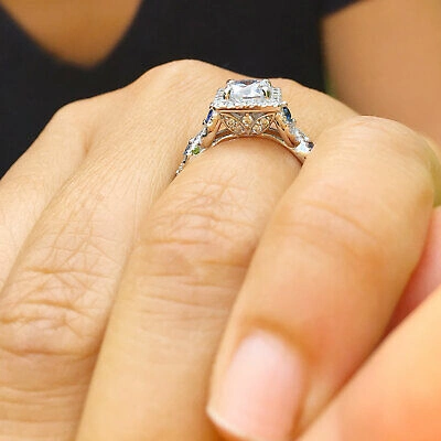 Pre-owned Knr Gia Certified 14k Solid White Gold Round Cut Diamond Engagement Rings 2.00ctw