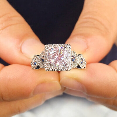 Pre-owned Knr Gia Certified 14k Solid White Gold Round Cut Diamond Engagement Rings 2.00ctw