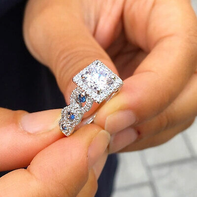 Pre-owned Knr Gia Certified 14k Solid White Gold Round Cut Diamond Engagement Rings 2.00ctw