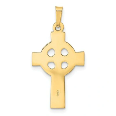 Pre-owned Goldia 14k Yellow Gold Polished Casted Celtic Cross Christianity Religious Charm