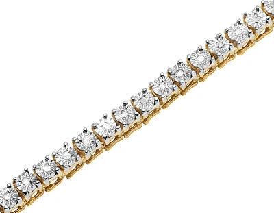 Pre-owned Jewelry Unlimited 1 Row Diamond Chain Necklace Choker Yellow Gold Plated 3.5 Mm 18 Ins 1.25 Ct