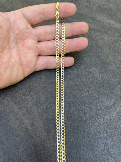 Pre-owned Harlembling Real Solid 14k Yellow Gold Curb Miami Cuban Link Chain 16-30" 2.5-12mm Necklace