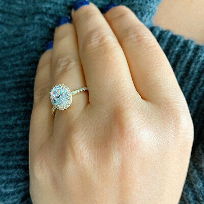 Pre-owned Knr Gia Certified 14k Solid Yellow Gold Oval Cut Diamond Engagement Rings 1.50ctw In White