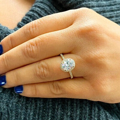 Pre-owned Knr Gia Certified 14k Solid Yellow Gold Oval Cut Diamond Engagement Rings 1.50ctw In White