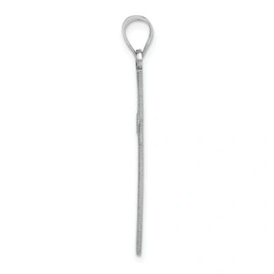 Pre-owned Goldia Unisex 14k White Gold Polish Engraveable Crucifix Cross Religious Charm Pendant