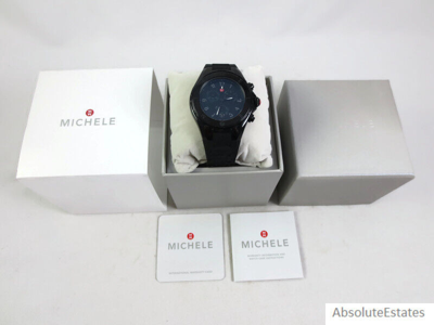 Pre-owned Michele Jelly Bean Tahitian Black Watch Mww12f000104 + Box