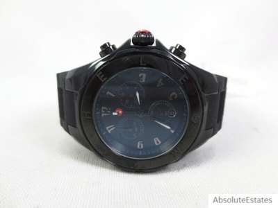 Pre-owned Michele Jelly Bean Tahitian Black Watch Mww12f000104 + Box