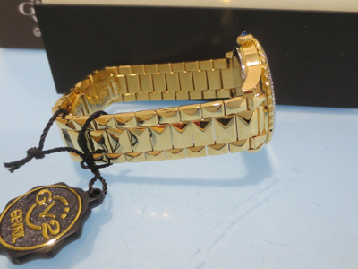 Pre-owned Gv2 By Gevril Women's 11702 Siena Diamonds Ip Gold Ip Steel Swiss Quartz Watch