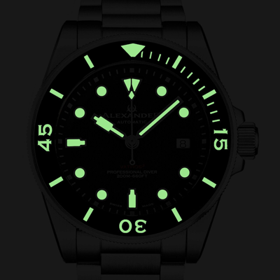 Pre-owned Alexander Vathos 3 Men's Stainless Steel Automatic Professional Divers Watch