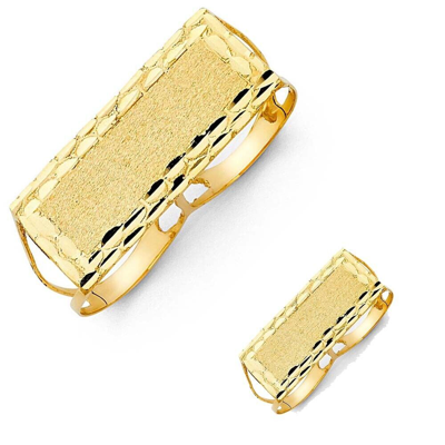 Pre-owned Tgdj 14k Yellow Gold 2 Finger Men's Ring