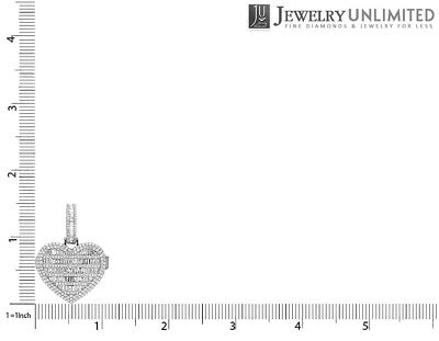 Pre-owned Jewelry Unlimited 10k White Gold Baguette 2 1/2 Ct Real Diamond Heart Memory Locket 1.5" Pendant In G-h