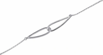 Pre-owned Jfl Diamonds & Timepieces Diamond Fashion Designer Bracelet 10k White Gold Single Strand Rolo Link 1/3 Ct.