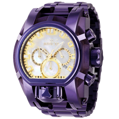 Pre-owned Invicta Shaq Bolt Zeus Magnum 2 Dials Purple Steel Diamond ...