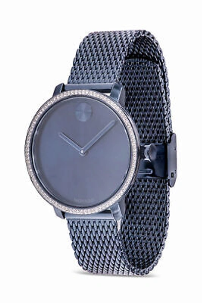 Pre-owned Movado Bold Shimmer Blue Ion-plated Mesh Ladies Watch 3600780