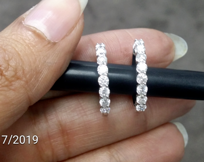 Pre-owned Handmade Deal 1.00 Carat Natural Round Diamonds Hoops Huggies Earrings In 14k Gold In White