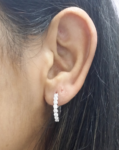 Pre-owned Handmade Deal 1.00 Carat Natural Round Diamonds Hoops Huggies Earrings In 14k Gold In White
