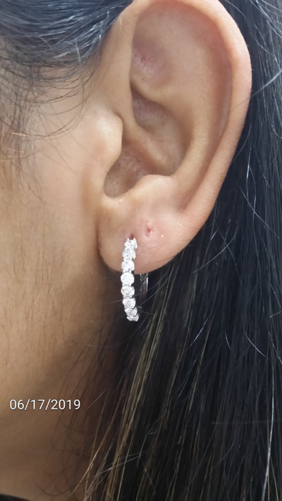 Pre-owned Handmade Deal 1.00 Carat Natural Round Diamonds Hoops Huggies Earrings In 14k Gold In White