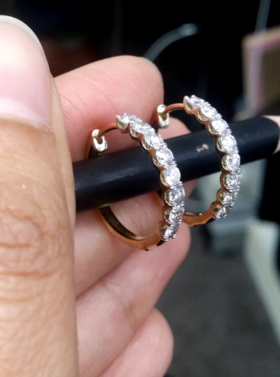 Pre-owned Handmade Deal 1.00 Carat Natural Round Diamonds Hoops Huggies Earrings In 14k Gold In White