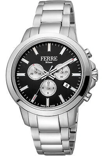 Pre-owned Milano Mans Wristwatch Ferre'  Fm1g153m0071 Steel Silver Color Ijp