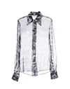 Miu Miu Patterned Shirts & Blouses In Dark Blue