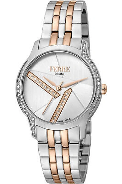Pre-owned Milano Womens Wristwatch Ferre'  Fm1l145m0101 Steel Silver Color Ijp