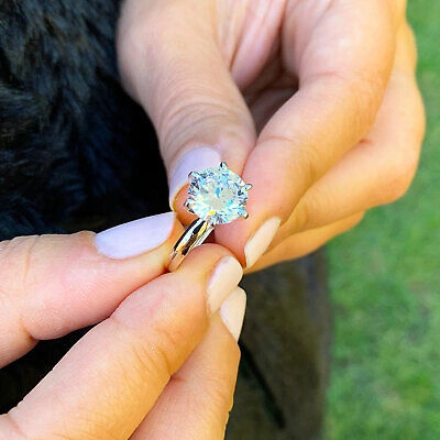 Pre-owned Knr Gia Certified 14k Solid Yellow Gold Round Cut Diamond Engagement Rings 2.00ctw In White
