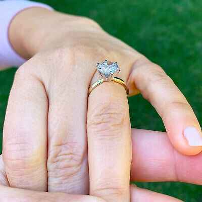 Pre-owned Knr Gia Certified 14k Solid Yellow Gold Round Cut Diamond Engagement Rings 2.00ctw In White