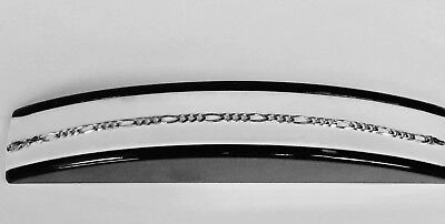 Pre-owned R C I 14k White Gold 10" Solid Figaro Curb Link Ankelet Bracelet 2.6 Mm 2.5 Grams In No Stone