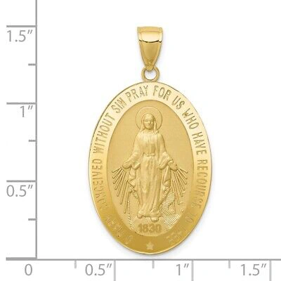 Pre-owned Samajewelers Real 10kt Yellow Gold Miraculous Medal Pendant