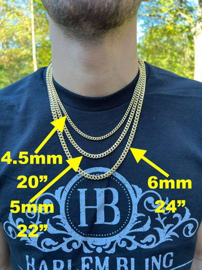 Pre-owned Harlembling Real 14k Yellow Gold Miami Cuban Link Chain Necklace 4.5-7mm 18-26" Box Lock
