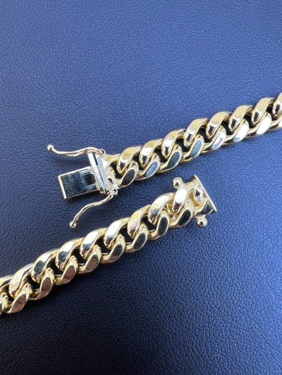 Pre-owned Harlembling Real 14k Yellow Gold Miami Cuban Link Chain Necklace 4.5-7mm 18-26" Box Lock