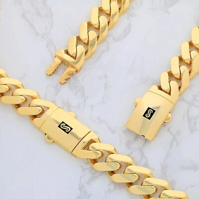 Pre-owned Nuragold 14k Yellow Gold Royal Monaco Miami Cuban Link 13mm Chain Pendant Necklace 26"