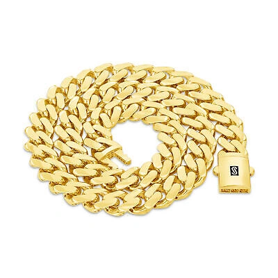 Pre-owned Nuragold 14k Yellow Gold Royal Monaco Miami Cuban Link 13mm Chain Pendant Necklace 26"