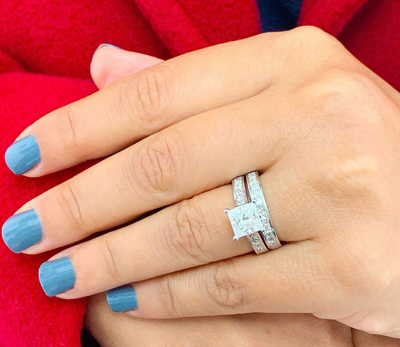 Pre-owned Knr Gia Certified 14k Solid White Gold Princess Cut Diamond Engagement Ring 2.50ctw