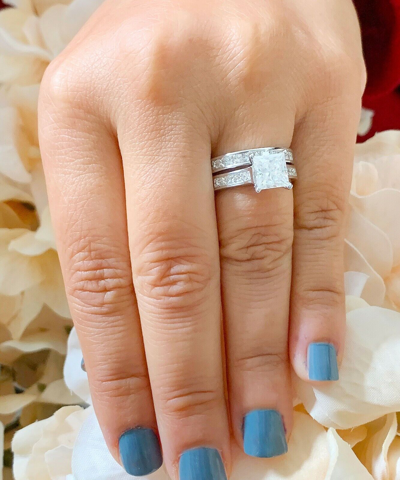 Pre-owned Knr Gia Certified 14k Solid White Gold Princess Cut Diamond Engagement Ring 2.50ctw