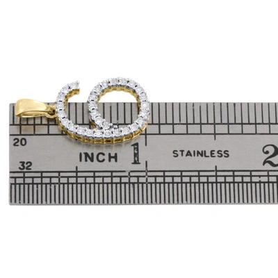 Pre-owned Jfl Diamonds & Timepieces 10k Yellow Gold Genuine Diamond Number 6 Six Pendant 1" Unisex Charm 0.07 Ct. In White