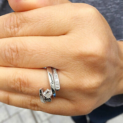 Pre-owned Knr Gia Certified 14k Solid White Gold Princess Cut Diamond Engagement Ring 1.50ctw