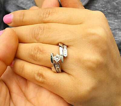 Pre-owned Knr Gia Certified 14k Solid White Gold Princess Cut Diamond Engagement Ring 1.50ctw
