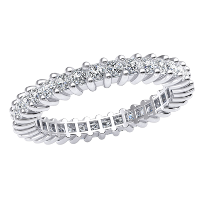 Pre-owned Jewelwesell 1.60ct Classic Shared Prong Eternity Wedding Band Ring Princess Cut Diamond 10k