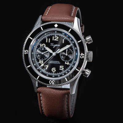 Pre-owned Sugess Chrono Heritage Swan Neck Chrono Aviator Watch Seagull 1963 S423.02.b