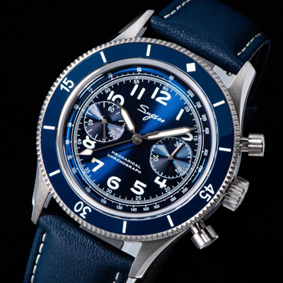Pre-owned Sugess Chrono Heritage Swan Neck Chrono Aviator Watch Seagull 1963 S423.01.e