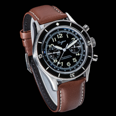 Pre-owned Sugess Chrono Heritage Swan Neck Chrono Aviator Watch Seagull 1963 S423.02.b