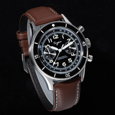 Pre-owned Sugess Chrono Heritage Swan Neck Chrono Aviator Watch Seagull 1963 S423.02.b