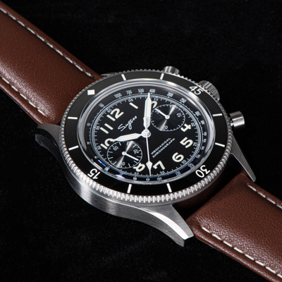 Pre-owned Sugess Chrono Heritage Swan Neck Chrono Aviator Watch Seagull 1963 S423.02.b