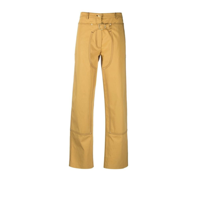 Shop Stella Mccartney Straight-leg Cotton Trousers - Women's - Cotton In Yellow